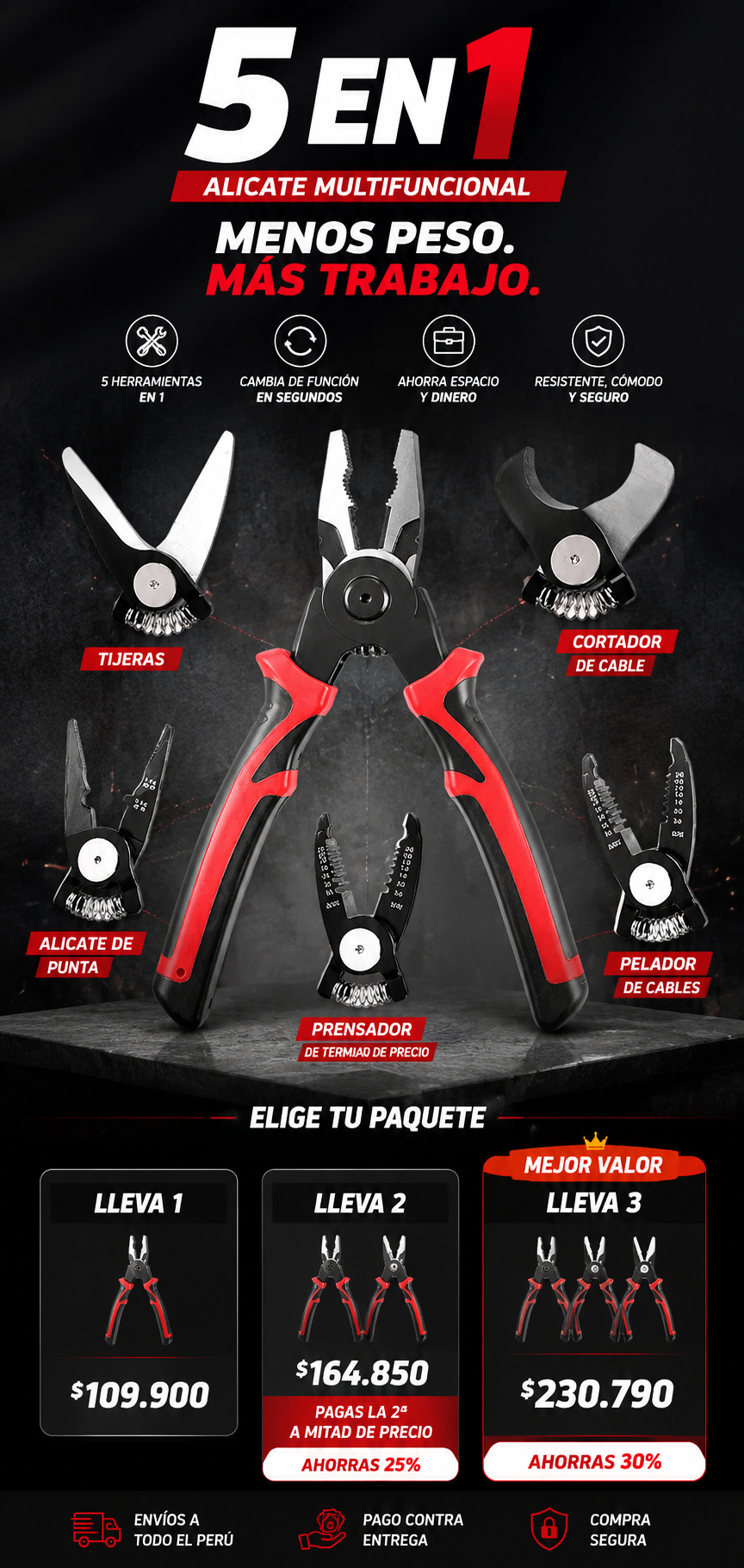 5 en 1 Alicate multifuncional