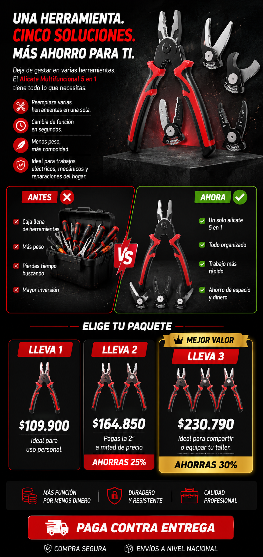 5 en 1 Alicate multifuncional