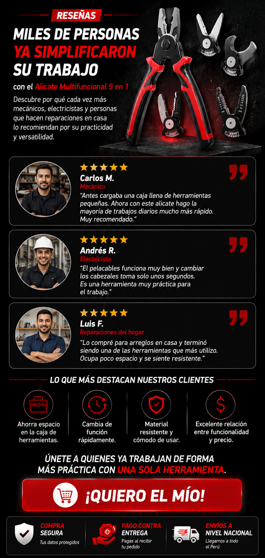 5 en 1 Alicate multifuncional